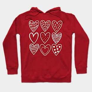 Love hearts outline, love hearts shape - valentine design Hoodie